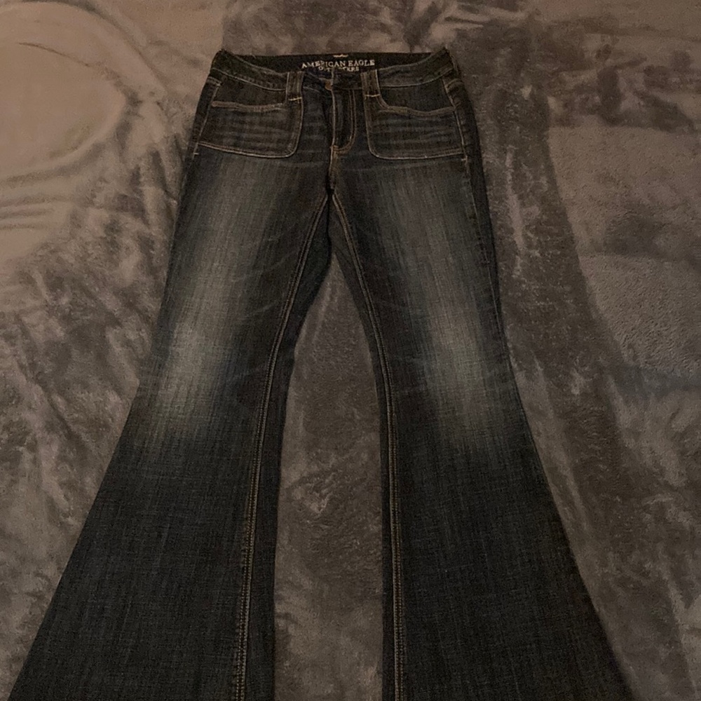 AEO American Eagle Outfitters "Hi-Rise" Artist Stretch Denim Blue Jeans Sz 6